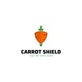 Simple shield and carrot logo design Royalty Free Stock Photo