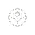 Simple Shield and Check Mark Icon inside a Target Scope for Protection or Security Royalty Free Stock Photo