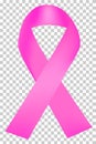 Simple Shinning Pink Ribbon, at transparent effect background