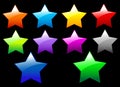 Simple Shiny Stars Buttons Royalty Free Stock Photo