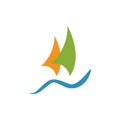 simple ship boat yacht sailing logo design vector illustrations Royalty Free Stock Photo