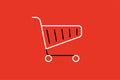 simple shopping cart icon concept in flat art style