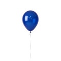 Single Blue Balloon Floating with a Thin String on a White Background Keywords: balloon, blue, floating, helium, party, Royalty Free Stock Photo