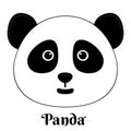 Simple sign a panda - design template on white background Royalty Free Stock Photo