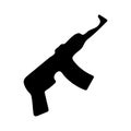 Simple Silhouette of an Assault Rifle Royalty Free Stock Photo