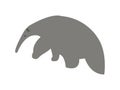 Silhouette and cute cartoon of an anteater