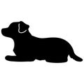 Simple silhouette of Jack Russell Terrier lying down Royalty Free Stock Photo