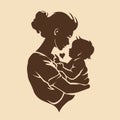 Simple silhouette for Mother\'s Day universally recognizable elegant image that evokes the essence of motherhood.