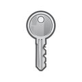Simple Silver Key Illustration for Access Security and Solutions against Theft Royalty Free Stock Photo