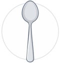 Simple Silver Spoon Centered Inside a Subtle Circle Outline Royalty Free Stock Photo