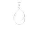 Simple silver teardrop pendant on white background. Elegant minimalist jewelry design. Luxury fashion accessory vector