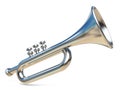 Simple silver trumpet 3D Royalty Free Stock Photo