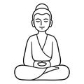 Simple sitting Buddha statue drawing