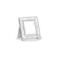 Simple sketch of a blank rustic picture frame standing Royalty Free Stock Photo