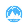 Simple ski resort logo Royalty Free Stock Photo