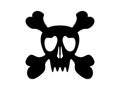Skull and Crossbones Pirate Silhouette Vector Icon