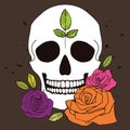 Simple skull with roses