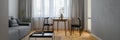 Simple and small living room, panorama Royalty Free Stock Photo