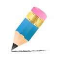 Simple small pencil icon with drawn line isolated. Vector icon