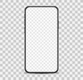 Simple smartphone mockup with blank checkered transparent screen