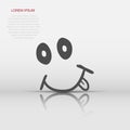 Simple smile with tongue vector icon. Hand drawn face doodle illustration on isolated background Royalty Free Stock Photo