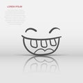 Simple smile with tongue vector icon. Hand drawn face doodle illustration on isolated background Royalty Free Stock Photo