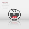 Simple smile with tongue vector icon. Hand drawn face doodle illustration on isolated background Royalty Free Stock Photo