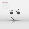 Simple smile vector icon. Hand drawn face doodle illustration on isolated background