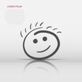 Simple smile vector icon. Hand drawn face doodle illustration on isolated background Royalty Free Stock Photo