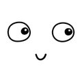 Simple smiling face. Funny emoticon doodle design