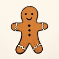 simple smiling gingerbread person on plain background
