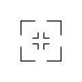 Simple sniper rifle rectangular crosshairs black icon