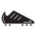 Simple Soccer Shoes Related Vector Flat Icon. Glyph Style. 128x128 Pixel.