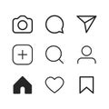 Simple social media icon set, vector illustration