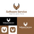 Simple software service logo. Creative concept,software related. Minimalistic Vector Illustration. Modern logotype