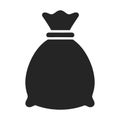 Simple Solid Black Money Bag Icon Representing Financial Resources and Value Royalty Free Stock Photo