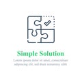 Simple solution concept, puzzle combination, jigsaw pieces