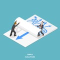 Simple solution flat isometric vector concept. Royalty Free Stock Photo
