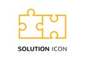 Simple solution puzzle concept, solving problem assemble icon design Royalty Free Stock Photo