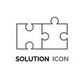 Simple solution puzzle concept, solving problem assemble icon design Royalty Free Stock Photo