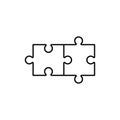 Simple solutions concept, compatibility line icon, assemble puzzle pieces, solving problem Royalty Free Stock Photo