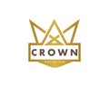 simple and sophisticated crown vector logo design for jewelry, fabrication and clothing brand