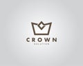 simple and sophisticated crown vector logo design for jewelry, fabrication and clothing brand