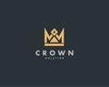 simple and sophisticated crown vector logo design for jewelry, fabrication and clothing brand