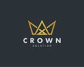 simple and sophisticated crown vector logo design for jewelry, fabrication and clothing brand