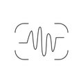 Simple sound wave or speech sign design. Voice mail flat symbol for mobile applications or record. Black and white icon