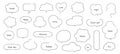 Simple speech bubble. Cute conversation balloon, doodle comic chat message frames with arrows, hand drawn dialog text