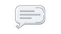A simple speech bubble icon on a clean white background for communication design Royalty Free Stock Photo
