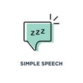 simple speech bubble with linear zzz icon, symbol of funny snoring for web and napping concept stroke style trend modern logotype Royalty Free Stock Photo