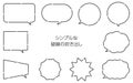 Simple speech bubble set, black and white dashed line drawings Royalty Free Stock Photo